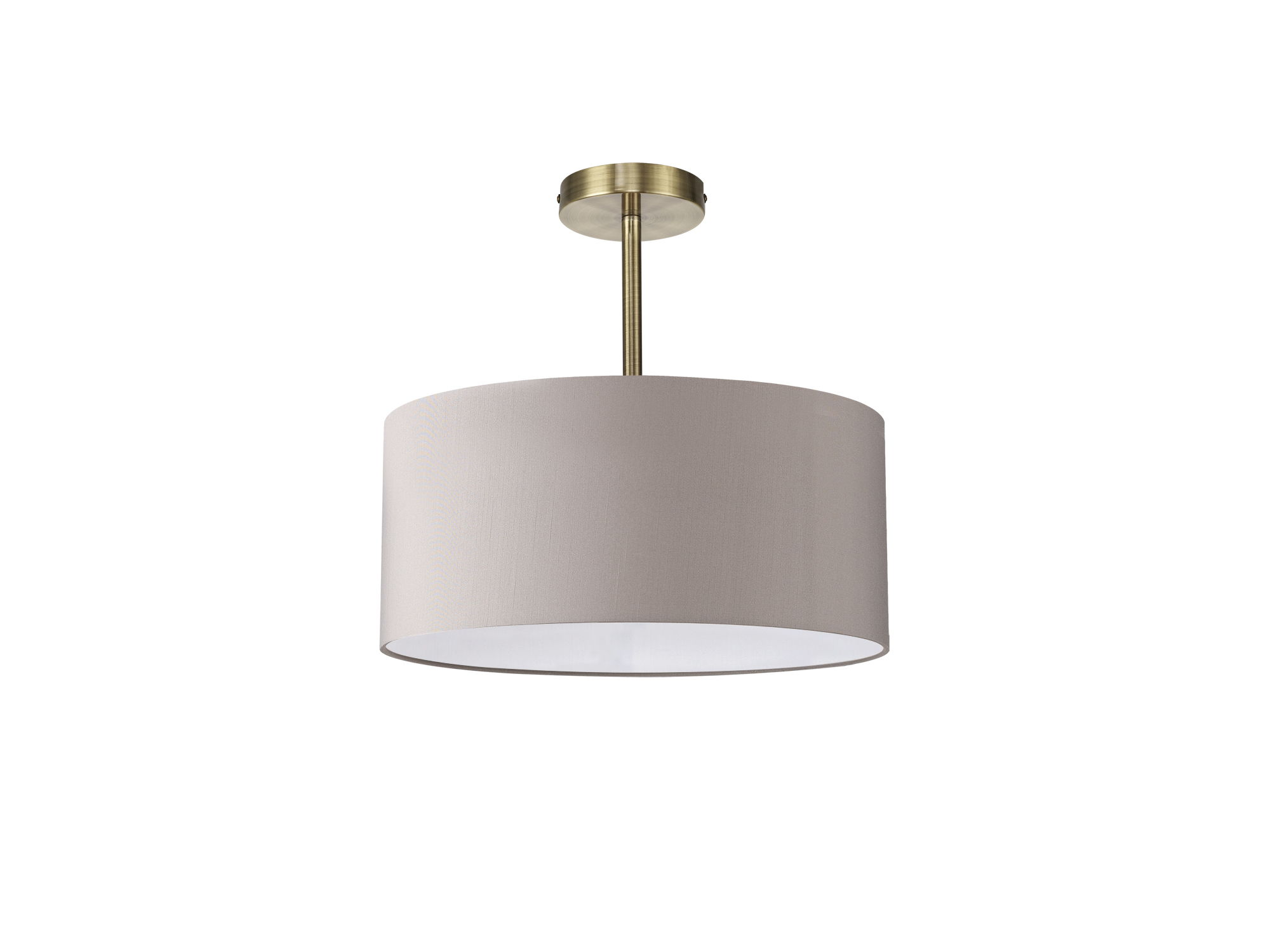 Baymont 40cm Semi Flush 1 Light Antique Brass, Grey DK0174  Deco Baymont